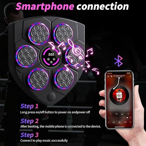 Miniatura 4 de 2025 Music Boxing Machine with Boxing Gloves, Smart Bluetooth Boxing Trainer, Boxing Wall Mount Machine for Adults Kids, Electronic Boxing Target