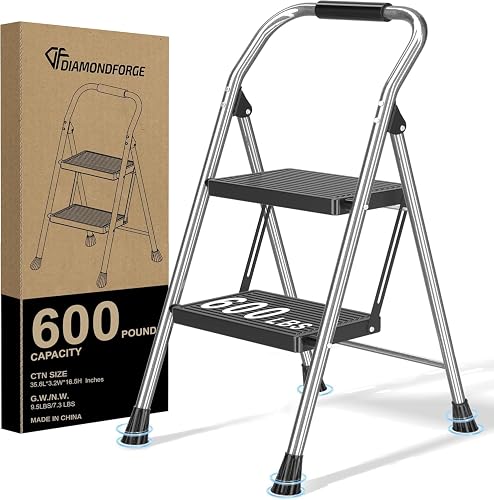 600Lbs Heavy Duty Step Ladder Foldable Folding Stool - for