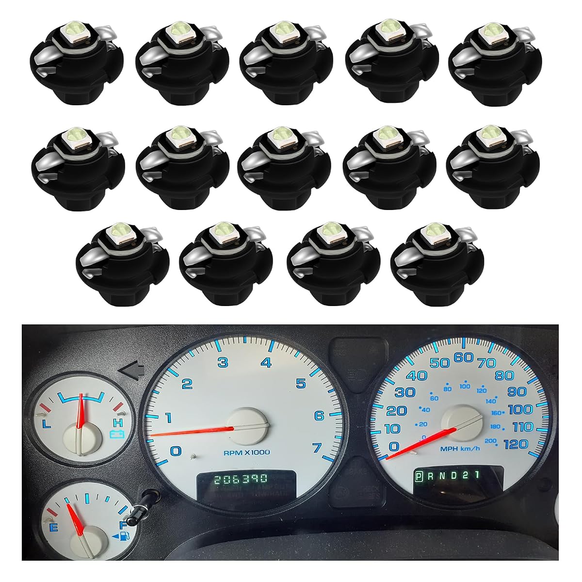 MbuyDIY Ice Blue LED Bulbs for Instrument Gauge Cluster - Compatible with