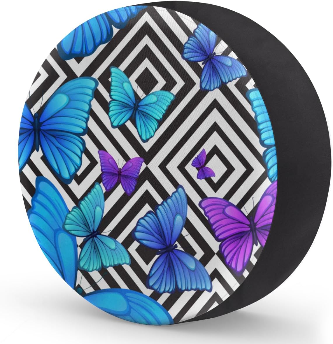 Butterfly Abstract Stripe Tire Covers Portable Spare Tire Cover Soft Durable Waterproof Dustproof Set of 4 Bags 15 Inches for Car Truck SUV Trailer Camper
