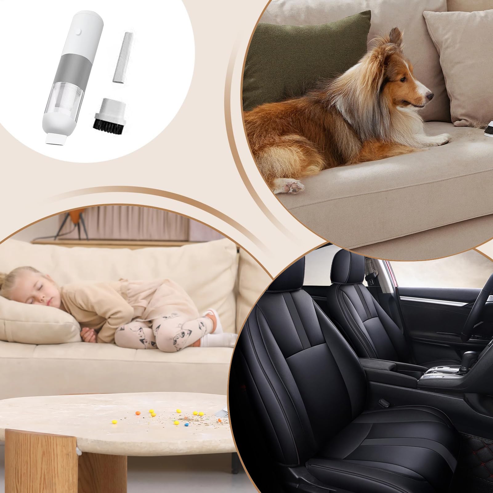 Aspirador para Coche Recargable de Bajo Ruido