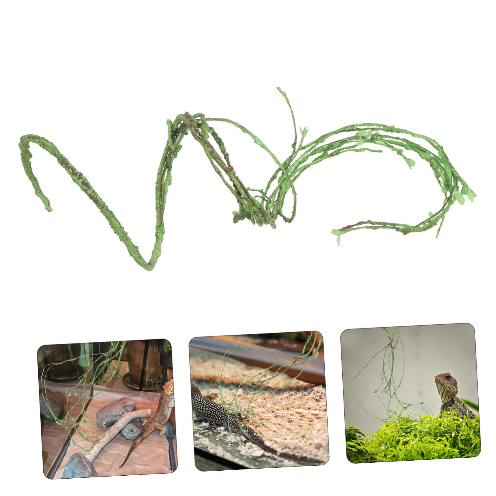 BESPORTBLE Enredadera para Terrario Decorativa para Reptiles Enredadera Paisajística de Resina Resistente al Desgaste Decoración Vid para Anfibios Trepando en Hábitats Interiores