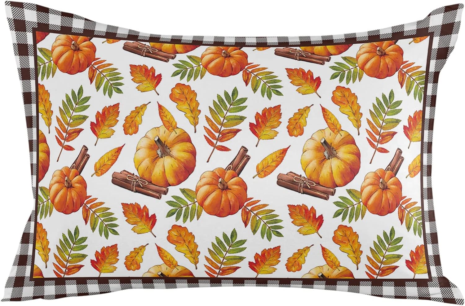 Pillow Covers 16x24 Inch Thanksgiving Fall Pumpkin Leaves