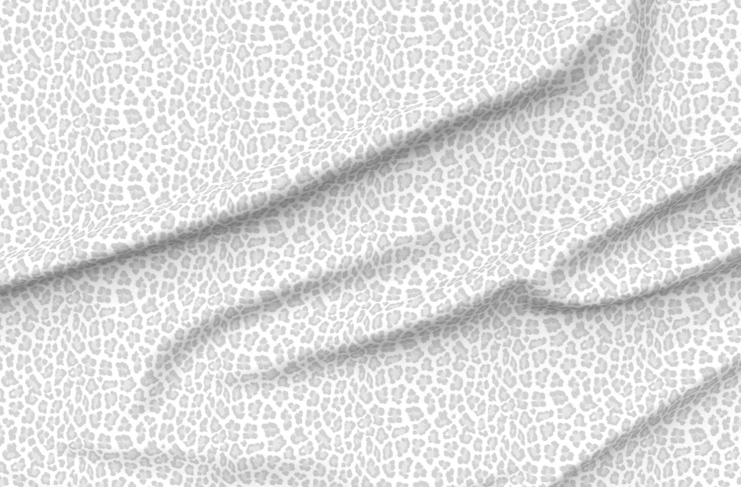 Spoonflower Fabric - Neutral Cheetah Dove Gray White Modern Animal Print Snow Leopard Printed on Petal Cotton Fabric Fat Quarter - Sewing Quilting Apparel Crafts Decor