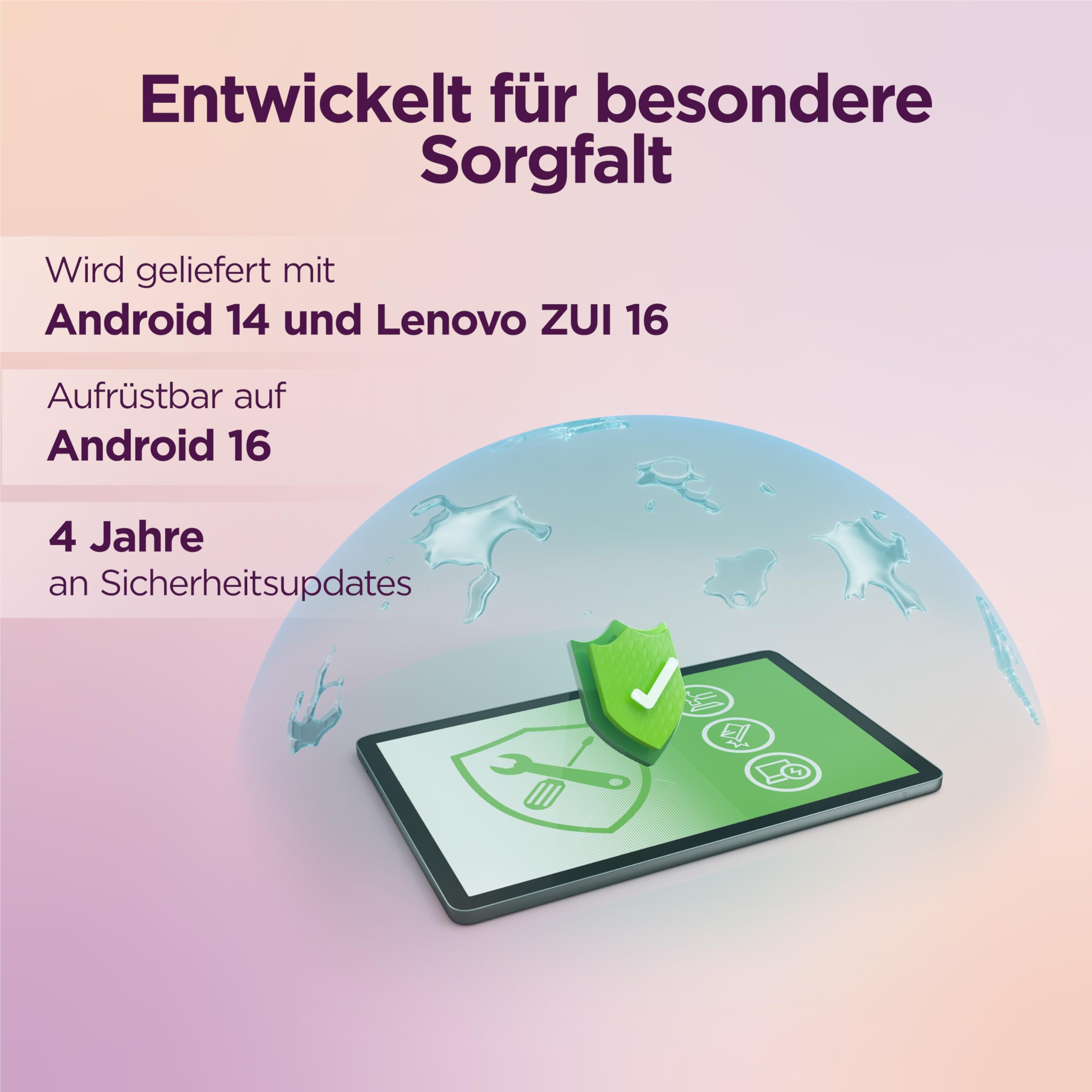 Lenovo Tab Tablet | 10.1" Full HD Display | MediaTek G85 | 4GB RAM | 64GB eMMC 5.1 Speicher | Android | Polar Blue | inkl. Schutzhülle mit integriertem Ständer