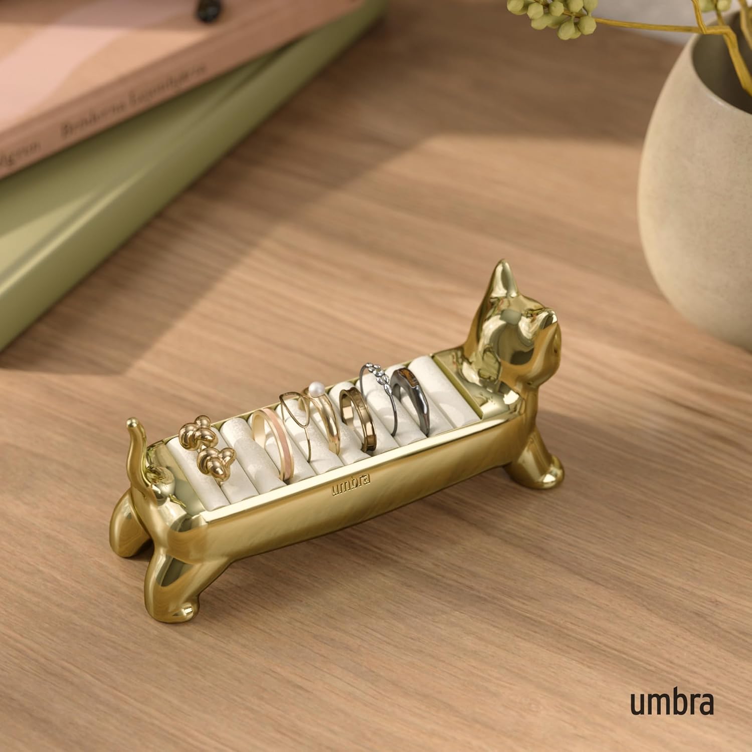 Umbra Ali Cat Ring Holder - Gift for Pet Kitty Kitten Lover - Jewelry Storage, Gold