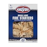 Quick Light Fire Starters | Wooden Fire Starters Made with All Natural Hardwood for Grilling, Campfires, & Outdoor Fireplaces | 32 Count Fire Starter Rolls