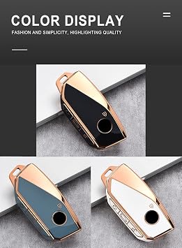 Key Fob Cover for 2023 BMW 7 Series X7 IX i7 XM 760i Key Case Cover for BMW IX Accessories with Keychains Smart Remote Auto Key-Leather Keychain(Black)