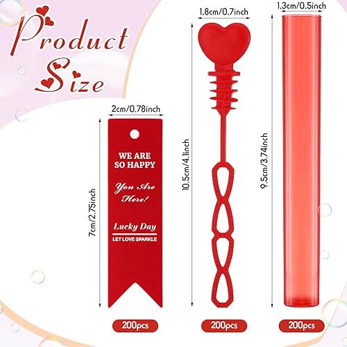 Miniatura 2 de Simgoing 100 mini varitas de burbujas para el día de San Valentín, recuerdos de fiesta para niños, 4 pulgadas, varita de burbujas con tarjetas de