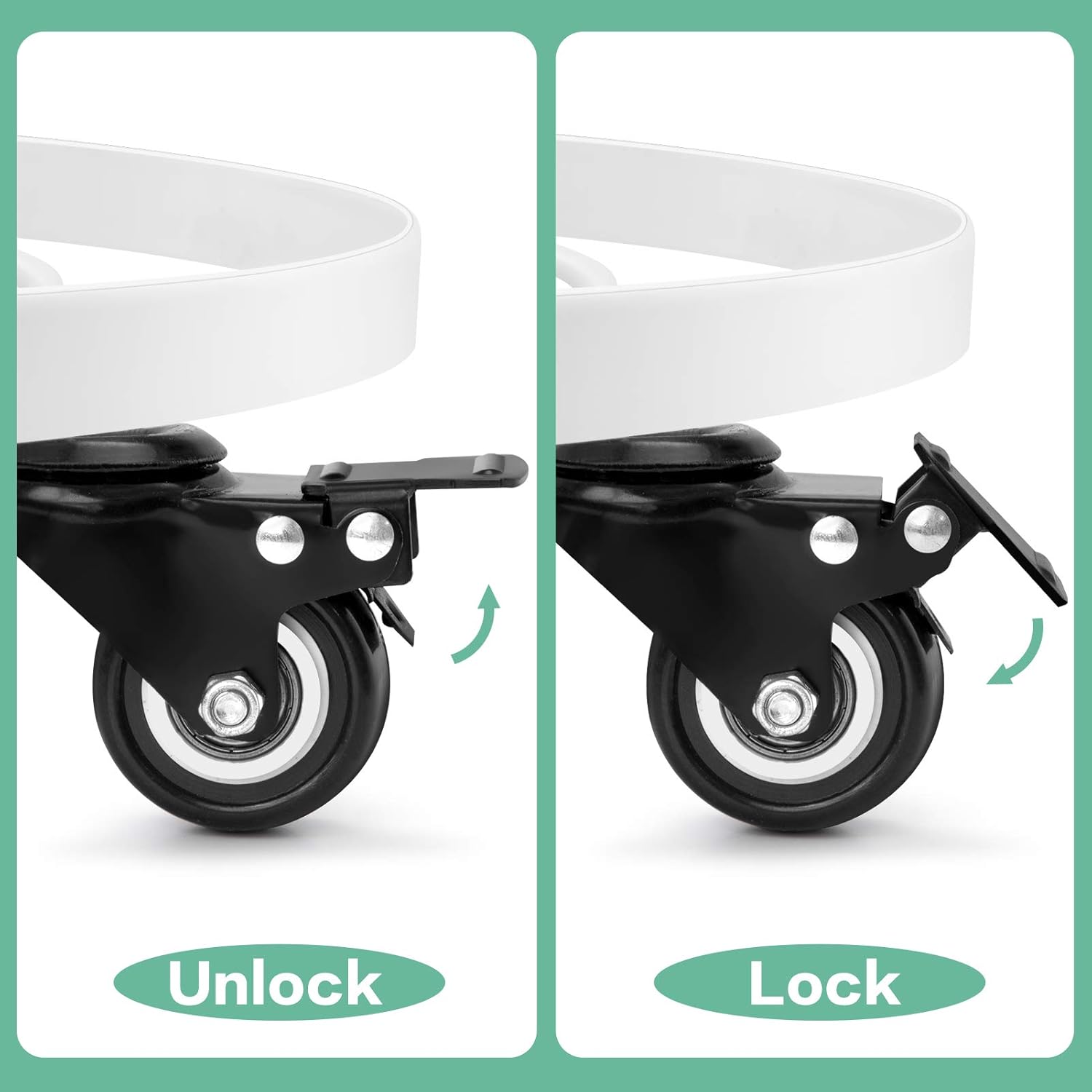 AMAGABELI GARDEN & HOME Amagabeli 2 Pack 14" Plant Caddy with Wheels Heavy Duty Iron Wheeled Plant Stand