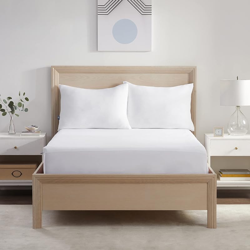 Power Chill Cooling Waterproof Mattress Protector, Full | Waterproof cooling protector with breathable fabric and a secure 15-inch deep pocket, machine washable for easy care