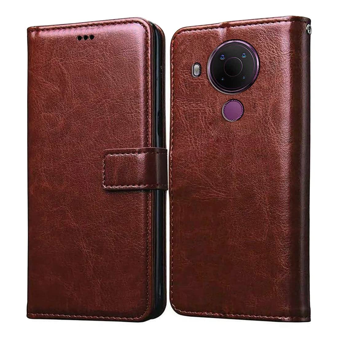 Amazon Brand - Solimo Flip Leather Mobile Cover (Soft & Flexible Back case) for Nokia 5.4 (Brown) (B098PFXPLV) Amazon Price History, Amazon Price Tracker