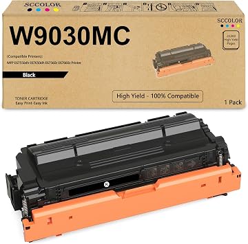 W9030 W9030MC Black Toner Cartridge Compatible wtih W9030MC Toner Cartridge Replacement for MFP E67550dh E67650dh E67560z E67660z Printer