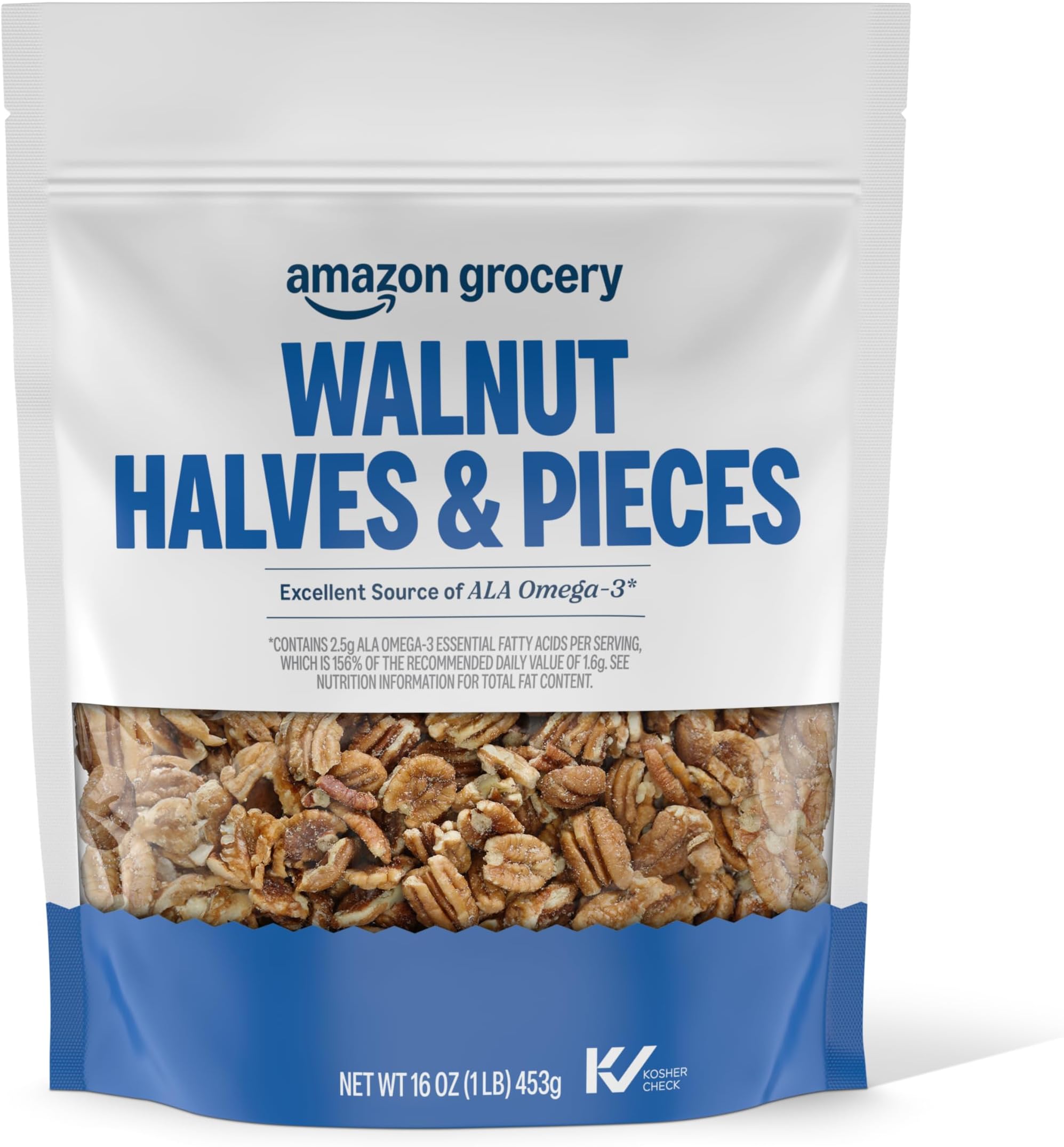 Happy Belly California Walnuts Halves and Pieces, 16 ounce (Pack of 2)