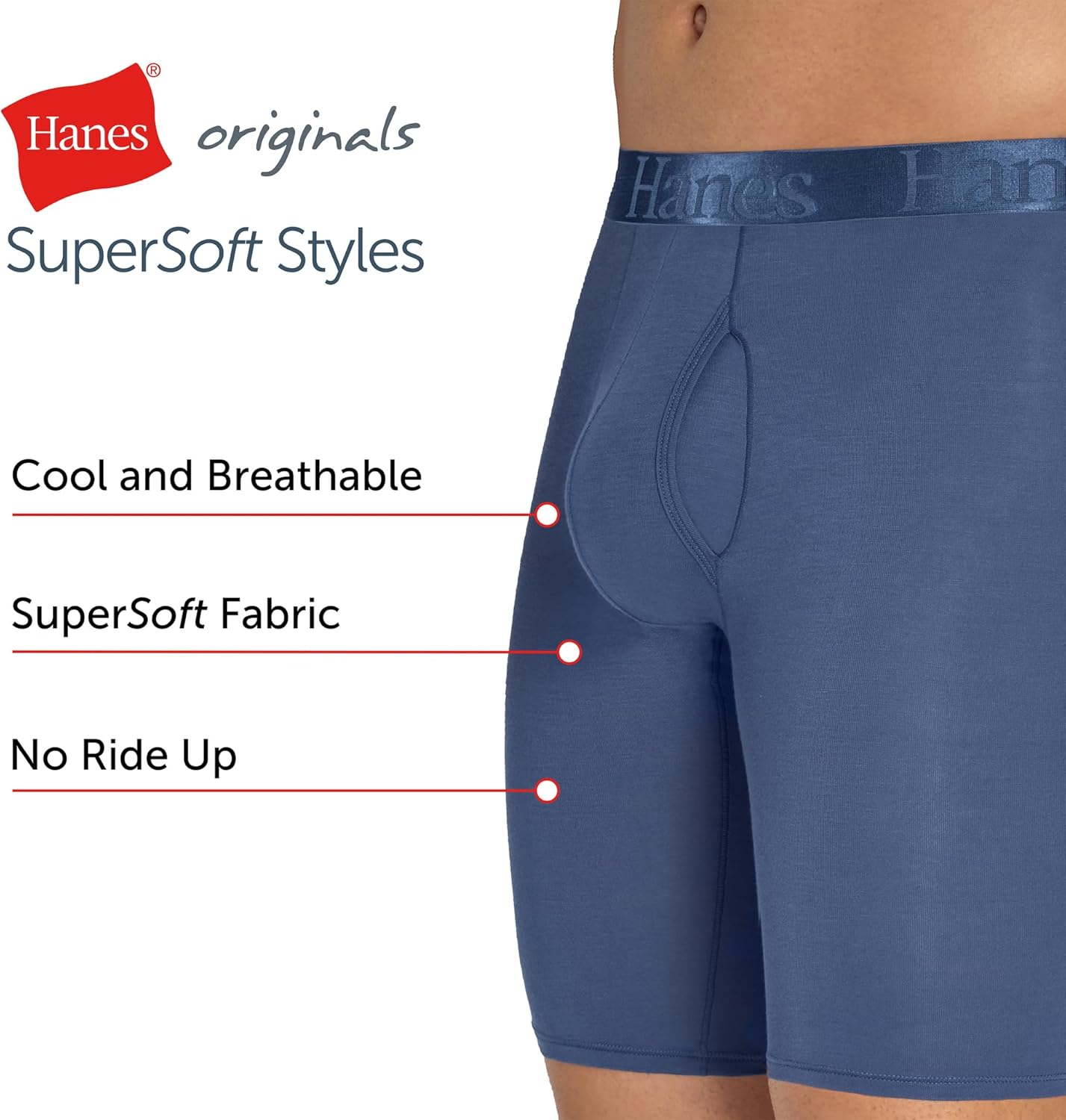 Hanes Men's Underwear, SuperSoft Viscose from Bamboo, 3-Pack, Sexy Men's Underwear, Short or Regular- Leg Boxer Briefs - Image 6