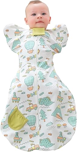 Saco de dormir de transición para bebé con cremallera de 2 vías, 100% algodón, suave y cómodo, saco de dormir 1.0 TOG