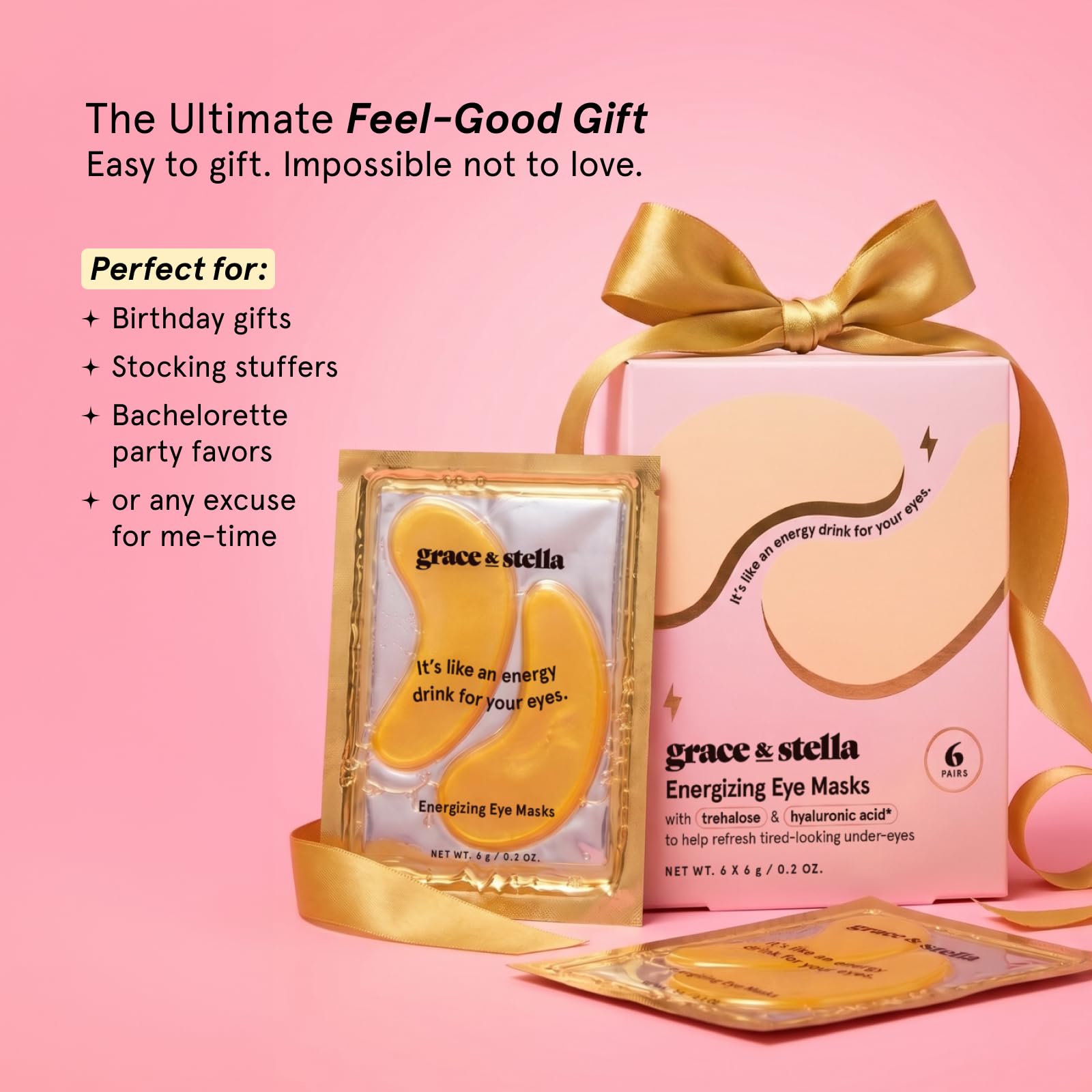 grace & stella Award Winning Eye Patches for Puffy Eyes - Birthday Gifts for Women - Under Eye Mask for Dark Circles and Undereye Bags - Gifts for Mom - Vegan Cruelty-Free Self Care (24 Pairs, Gold) view 9