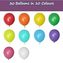 Artier 30 Biodegradable Multicoloured Balloons in 10 Colours. 12 Inch Large Eco Friendly Balloons. Perfect for Kids Parties, Baby Showers, Weddings, Anniversaries. For Helium or Air Use gallery image