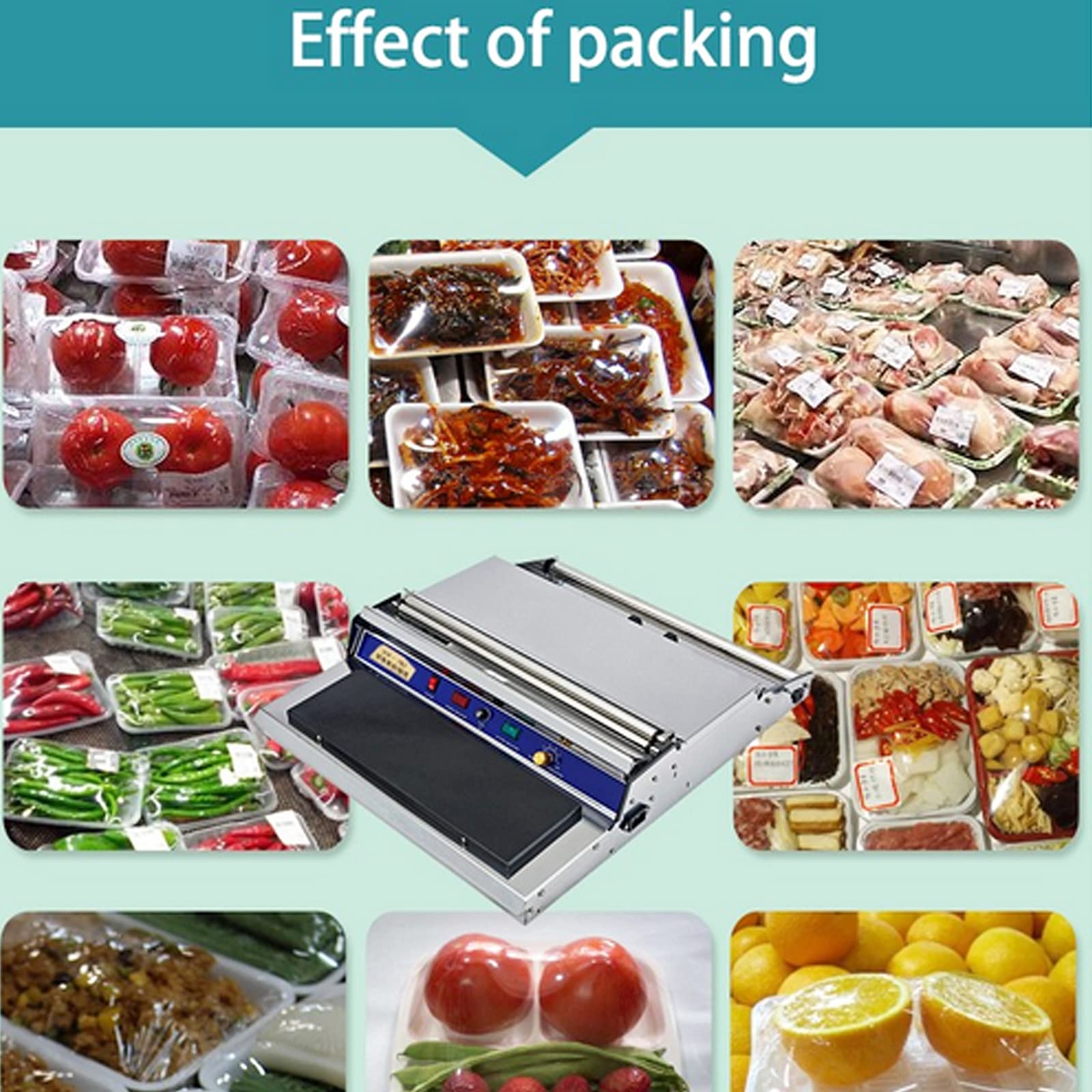 INTSUPERMAI Hand Wrapping Machine 17.8 Inch Impulse Sealer Heat Cutting Sealer Wrapper Strech Film Sealer