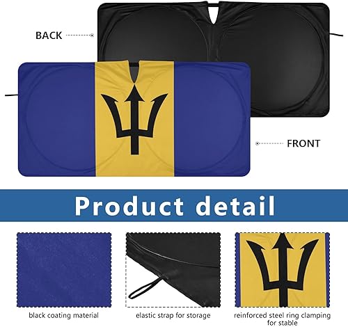 Miniatura 9 de Parasol de coche con bandera de Filipinas para parabrisas de ventana delantera, bloqueador de sol con bolsa de almacenamiento, anillo de acero,