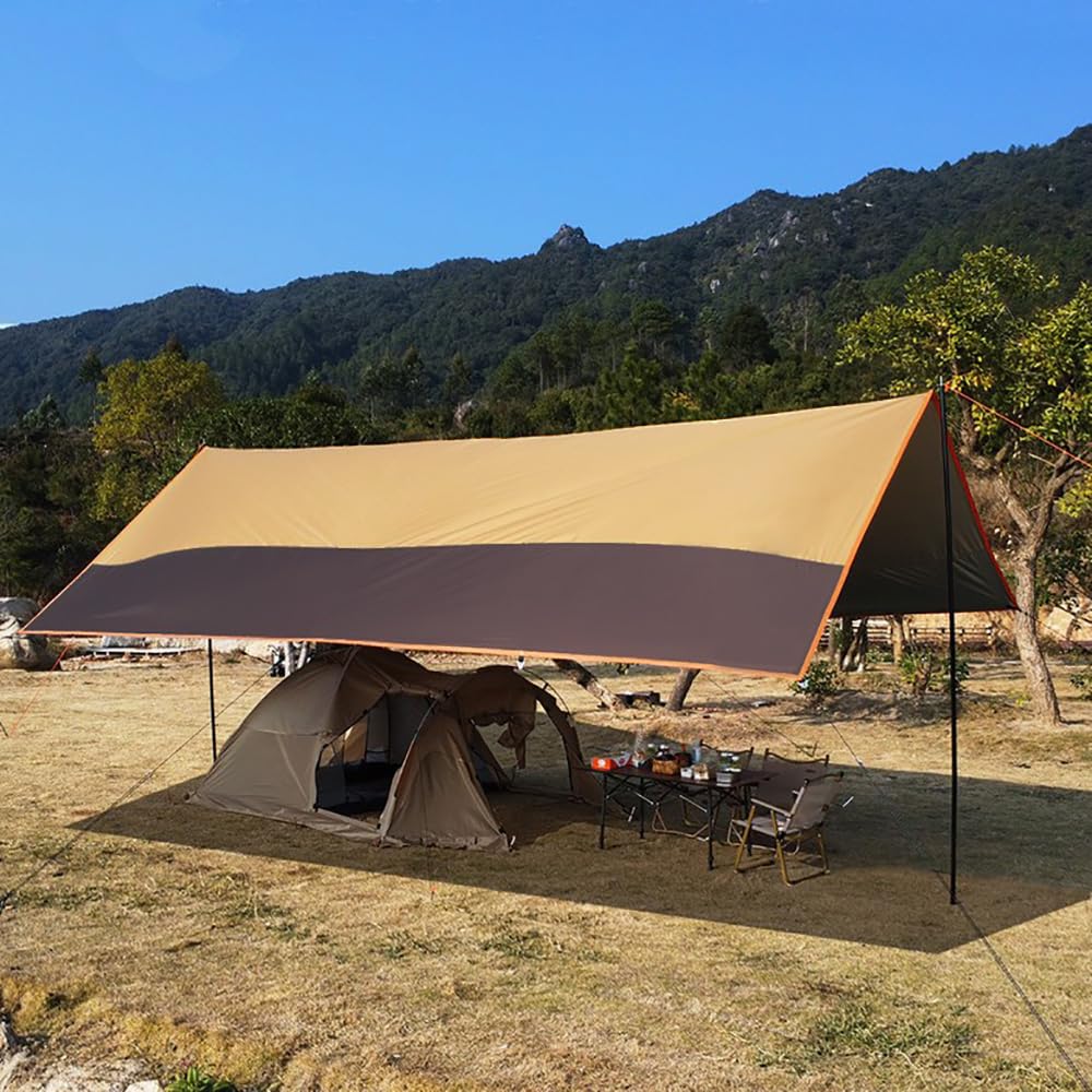 tarp groß HipierFx 4.4x6 m Große Camping Zeltplane 8 Personen Wasserdicht für Outdoor Wander (mit Stangen) Sonstiges Chiawa Camp | Luxury 1992-1995-bmw-320i-4-door-sedan-esr7427092 Select Color:Sky Blue