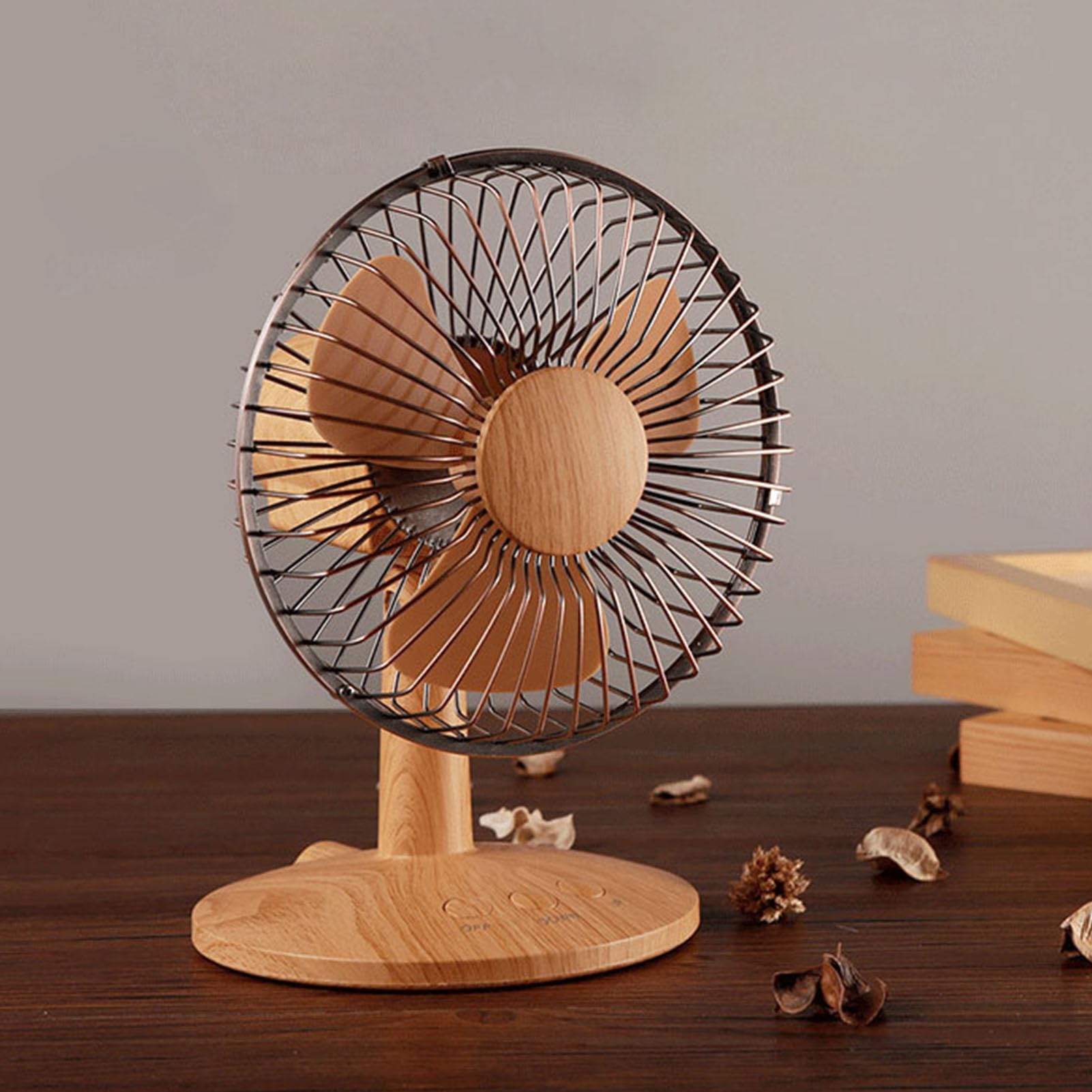 Ventilateur de bureau USB oscillant 75 degrés AMONIDA 2 vitesses