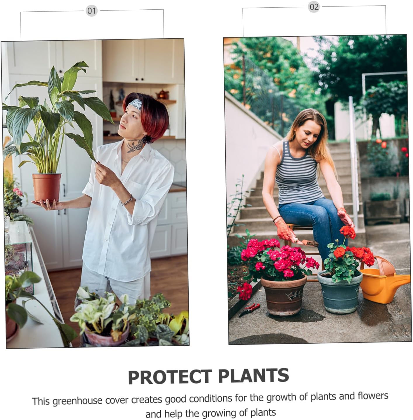 NUOBESTY Transparent Heat Preservation Plant Greenhouse Cover for Winter Gardening DIY Transparent Greenhouse Shelter with Easy Installation Snow Breathable Plant House Cover for Balcony