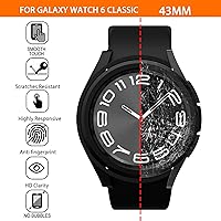 Vista 2 de Cuteey [Paquete de 4+4] para Galaxy Watch 6 Classic - Funda protectora de pantalla de 1.693 in, accesorios de policarbonato duro con película