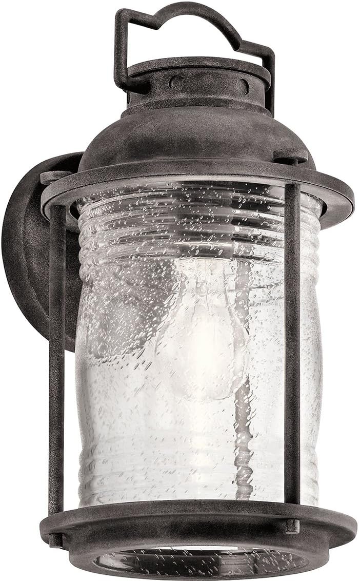 Kichler 49570WZC, Ashland Bay Outdoor Wall Sconce Lighting, 75 Total Watts, Weathered Zinc,Medium