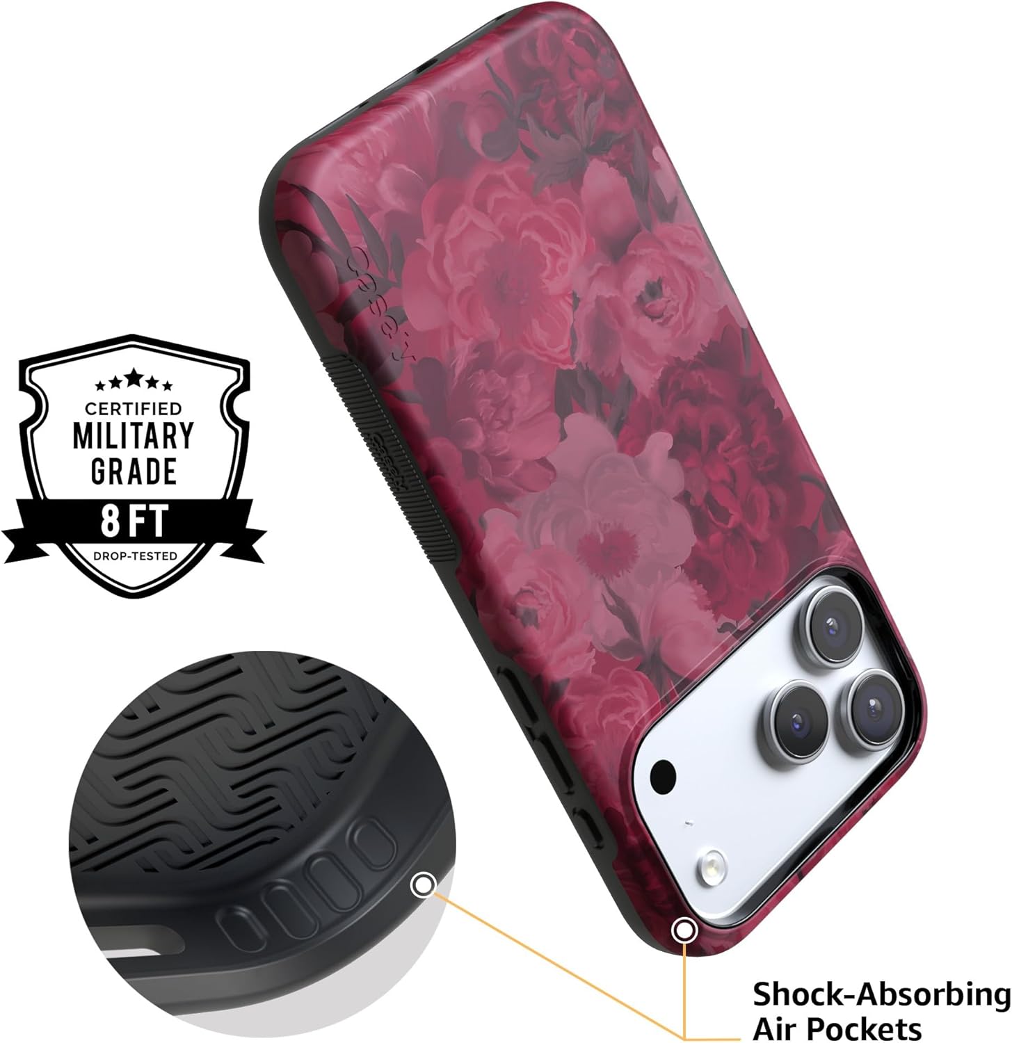 Casely iPhone 17 Pro Case | Romance Novel | Moody Floral | Bold Protective Design | Compatible with MagSafe