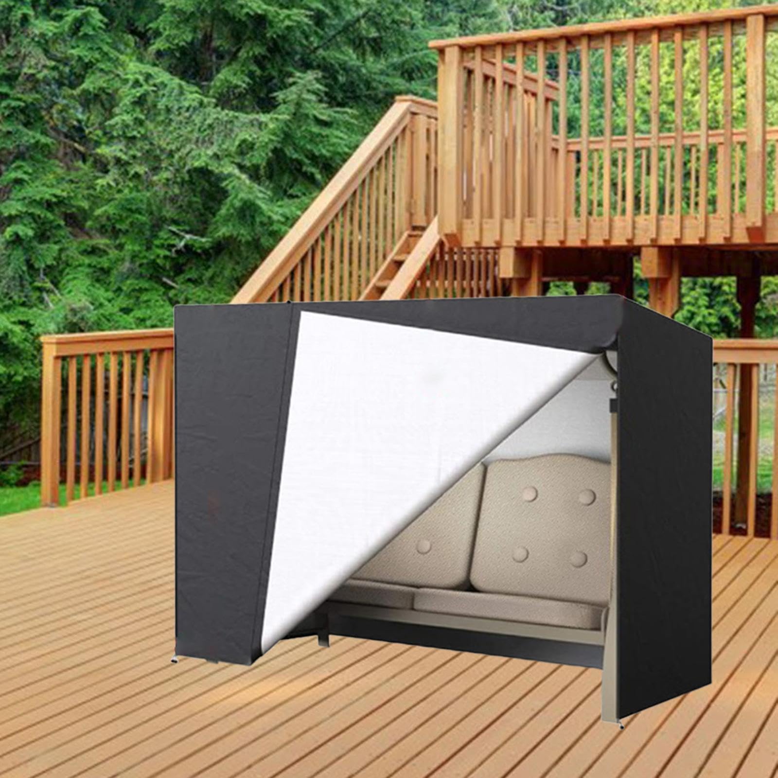 MYCENSE Swing Cover, Patio Furniture Cover Protector Cover Swing Chair Cover for Courtyard, Black