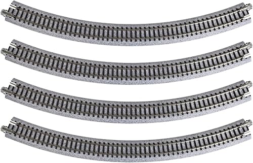 Kato USA Model Train Products Unitrack, 13.701 in (13 3/4") Radius 45-Degree Curve Track (4 piezas)