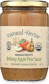 Natural Nectar Apple Pear Sauce, USDA Certified Organic – 22 oz Jar | Organic Apple–Pear Fruit Sauce, Simple Ingredients, Great for Breakfast, Snacks & Baking