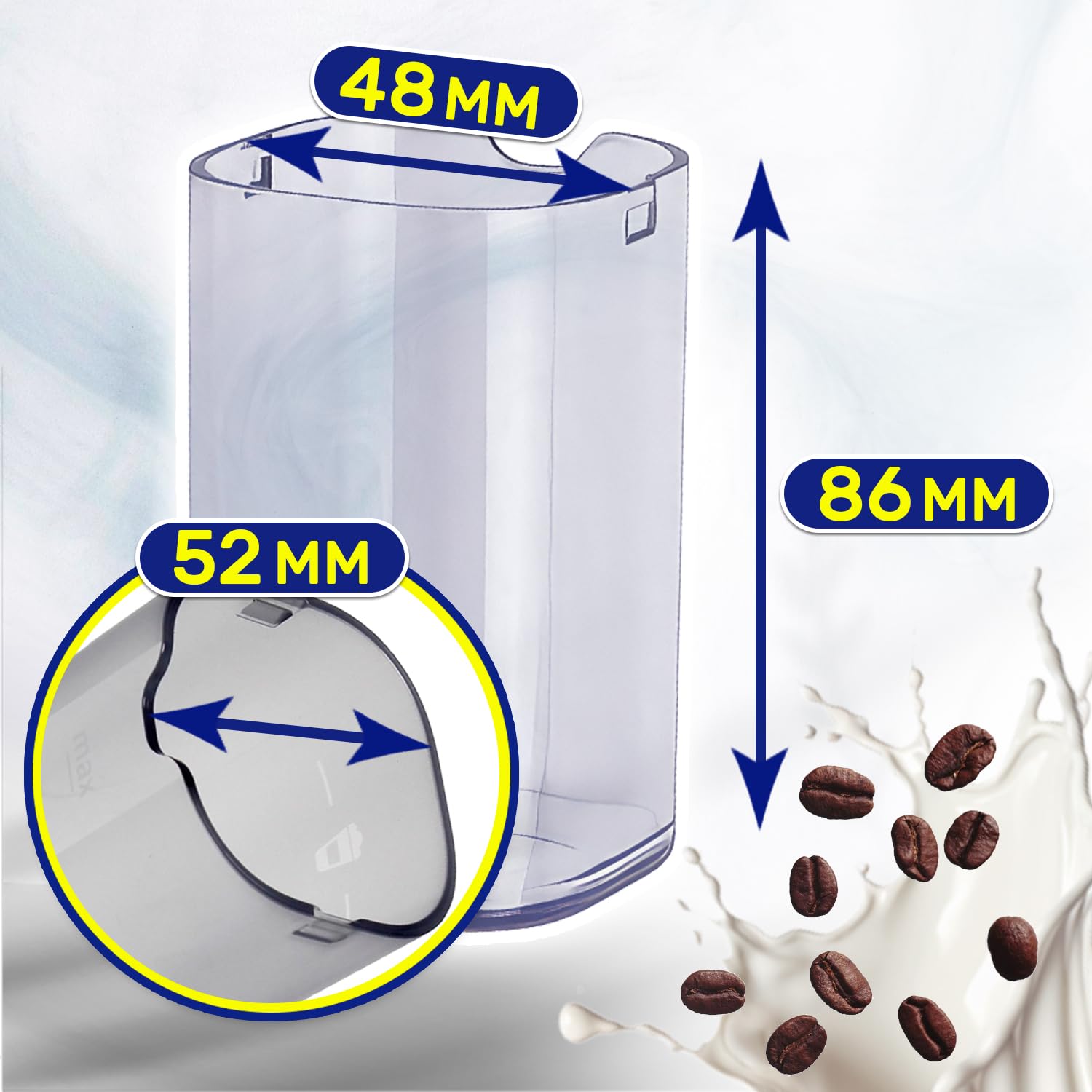 MONTERAL Tank à Lait Pour Cafetières à Capsules Avec Le Code Original 5513231001 Pour DeLonghi Pour Nespresso Lattissima One EN500 – MADE IN ITALY - Garantie De 10 Ans