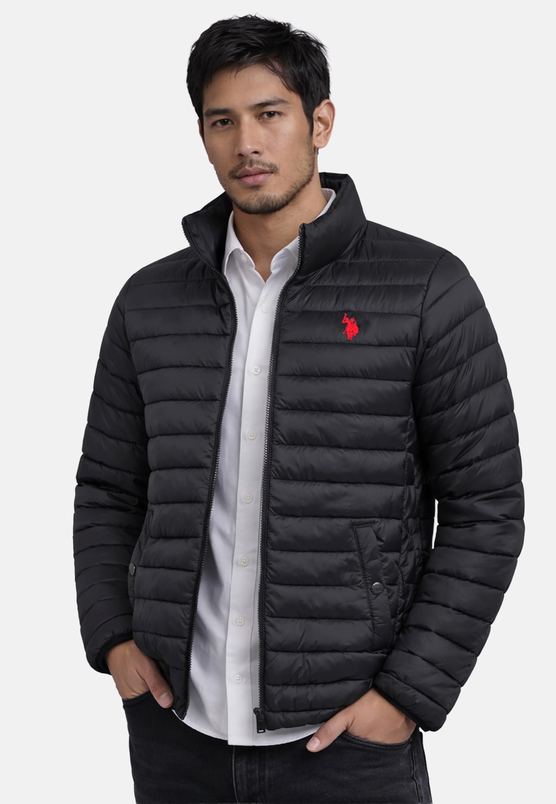 U.S. POLO ASSN. Herren Steppjacke (S-3XL) 2 Taschen, Stehkragen, Basic P041