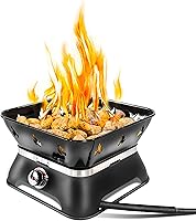 Outland Living Firecube 805: 14" Portable Smokeless Propane Fire Pit with Carry Kit, Lava Rocks, 58,000 BTU - Black