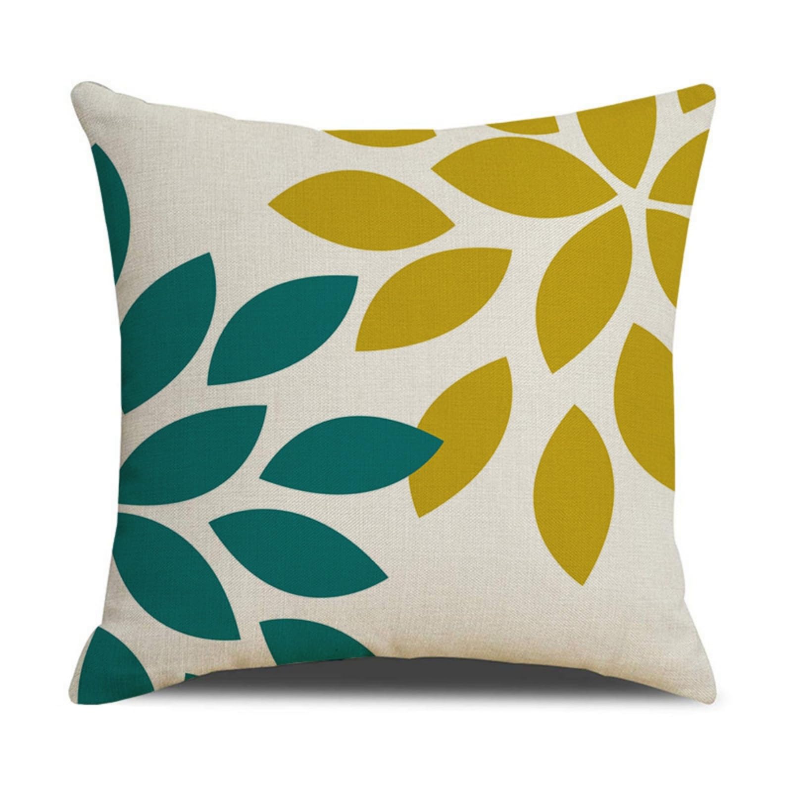 Cushion Covers 60cm x 60cm Yellow Leaves Large cushions with covers included - Linen Square Decorative Throw Pillowcases with Invisible Zipper, for Livingroom Sofa Bedroom