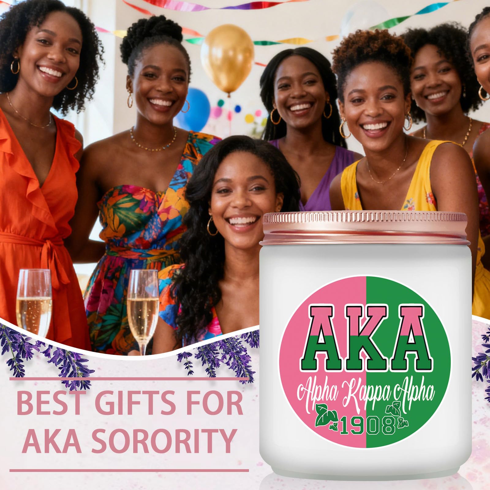 Maybeone Aka Sorority Gifts for Women - Sorority Gift for Sister - 7 Oz Aka Paraphernalia Lavender Candle