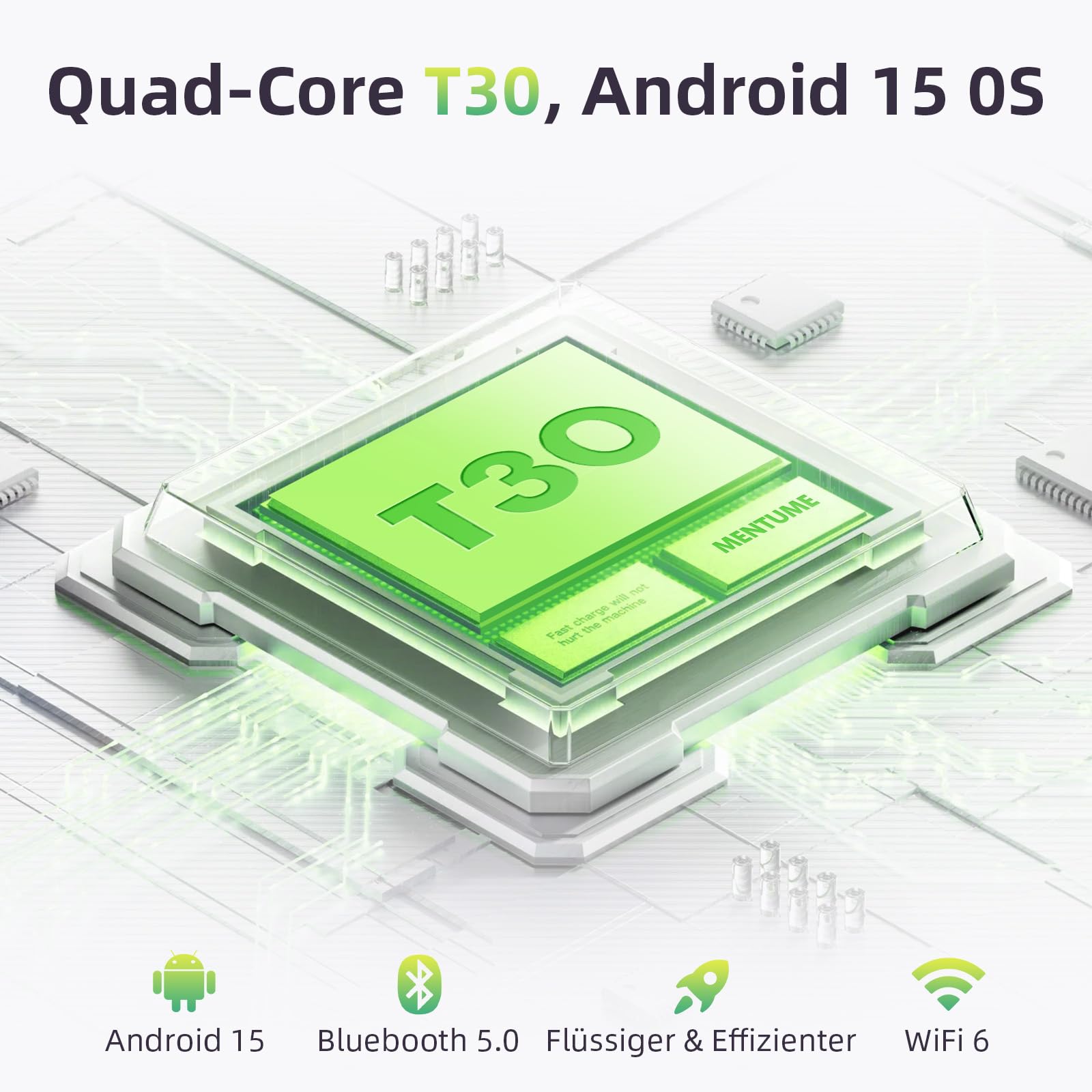 Tablet 10 Zoll, Android 15 Tablets mit Hülle, Unisoc T30 Quad-Core, 18 GB RAM + 128 GB ROM + 1 TB TF, 1280x800 HD IPS Display, 5MP + 8MP Duale Kamera, 6000 mAh, WiFi 6, BT 5.0, Widevine L1 (K70)