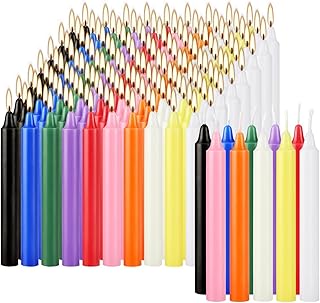 10 Colored Mini Ritual Chime Taper Candle, Unscented 4 Inch Witchcraft Supplies for Wiccan Altar Meditation Healing Manifestation, Box of 100 …