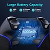 CHEREEKI Controller für PS4 Hall Joystick Wireless Gamepad Kompatibel mit PS-4/Slim/Pro 1000 mAh großem Akku Doppelvibration Bewegungssensoren Touchpad Stereo-Kopfhöreranschluss Schwarz