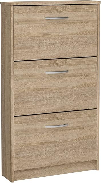 FMD Shoe Cabinet Step 3, 58.5 x 104.5 x 17.0 cm, Oak