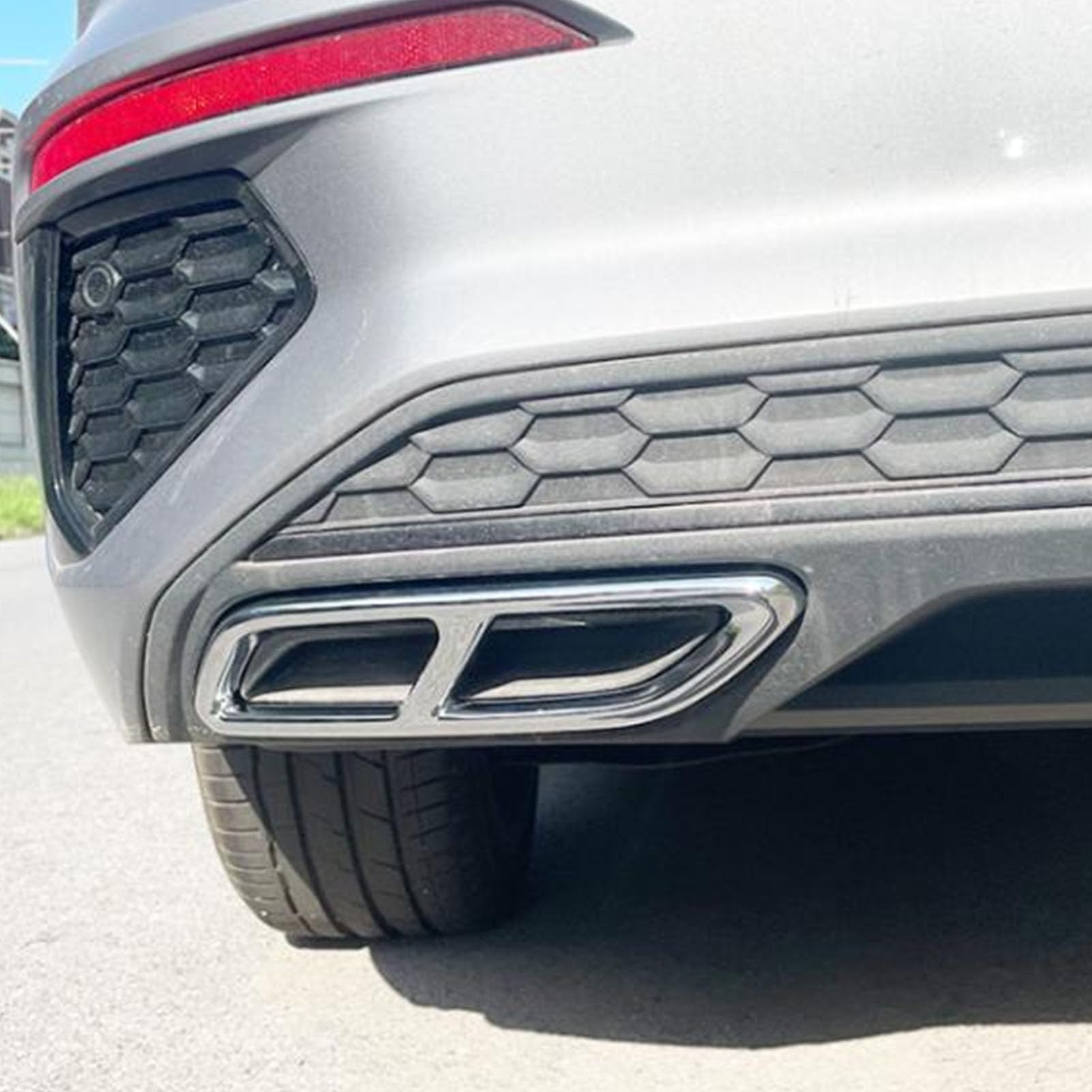 2 Pezzi di Copertura del Tubo di Scarico della Coda Dell'auto per 8Y Dal 2021 in Poi, Copertura del Tubo di Coda della Marmitta di Scarico Cornice Decorativa della Gola (nero