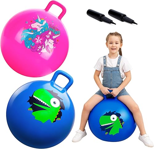 Miniatura 10 de ZOOJOY 6 pelotas saltarinas para niños de 3 a 8 años, pelota hinchable de 18 pulgadas con nubes y asas, juguetes para saltar sentados para Paquete