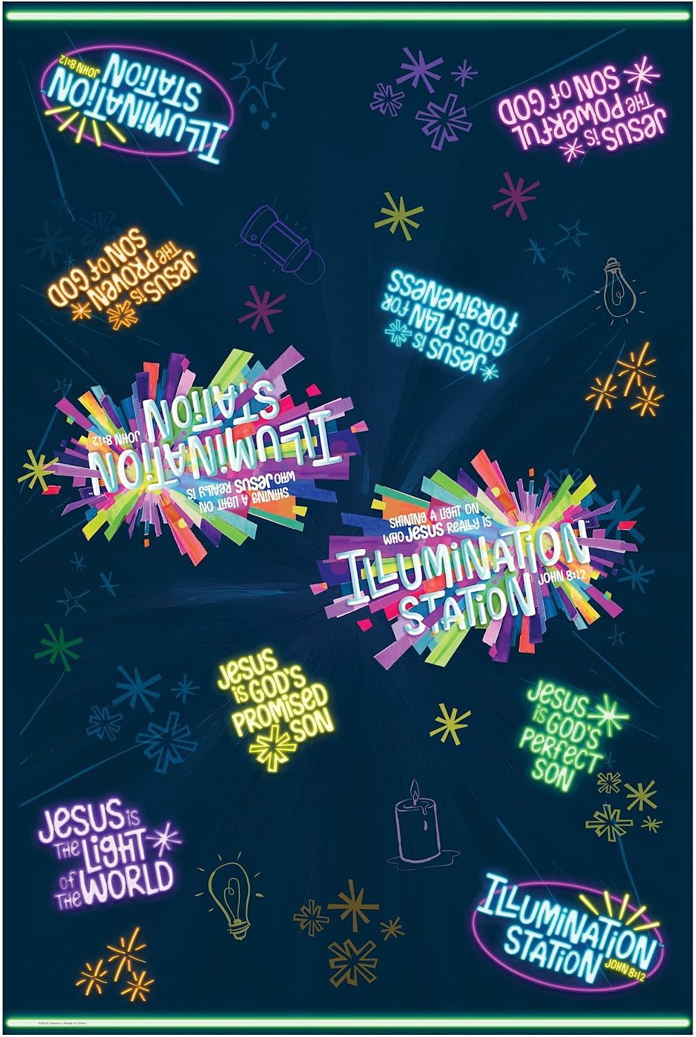 Lifeway Kids VBS 2026 Illumination Station Tablecloths (Pack of 2)
