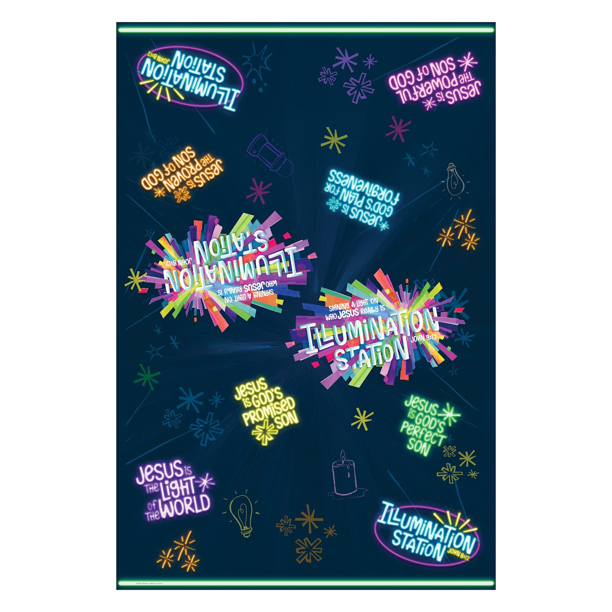 Lifeway Kids VBS 2026 Illumination Station Tablecloths (Pack of 2)