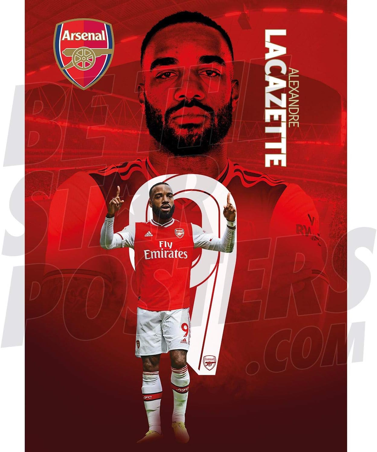 Arsenal FC 2019/20 Alexandre Lacazette Action A3 Football Poster/Print/Wall Art - Officially Licensed Product - Available in Sizes A2 & A3 (A3)