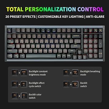 Hexgears I4 Wired Mechanical Keyboard with Number Pad - Black, Linear