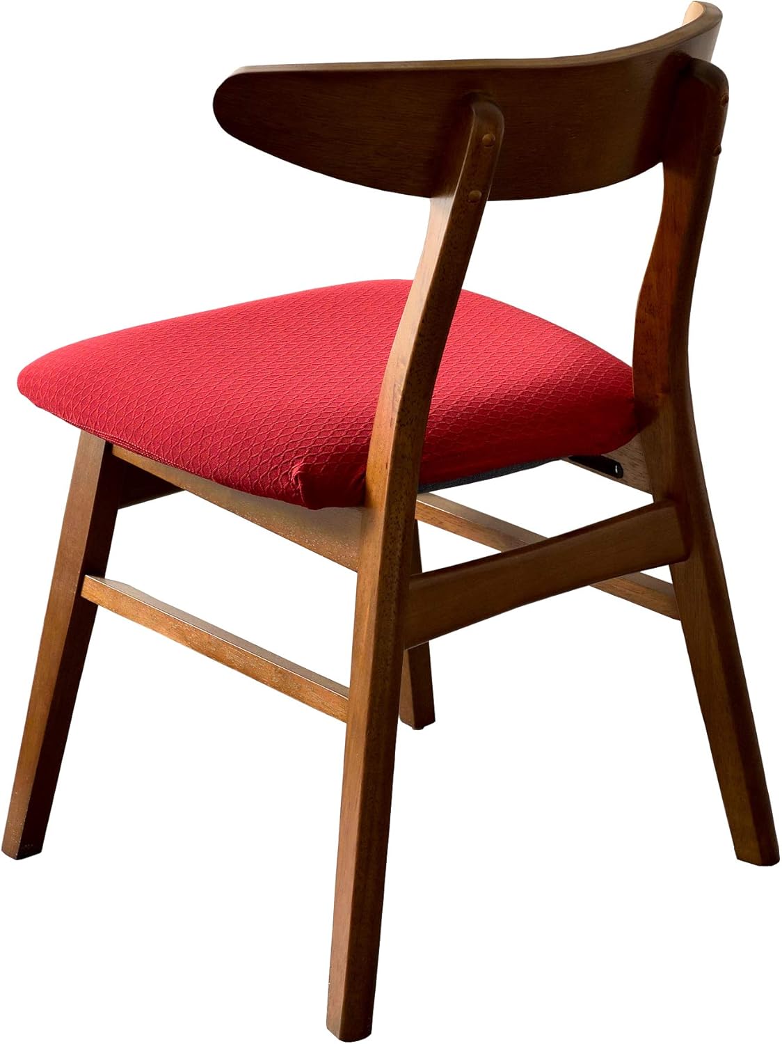 Stretch Spandex Jacquard Dining Room Chair Seat Covers, Removable Washable Dinning Chair Seat Cushion Slipcovers - Set of 4, Wine red