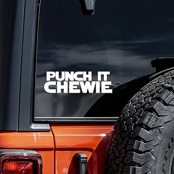 Punch It Chewie Decal Vinyl Sticker Auto Car Truck Wall Laptop | White | 5.5" x 1"